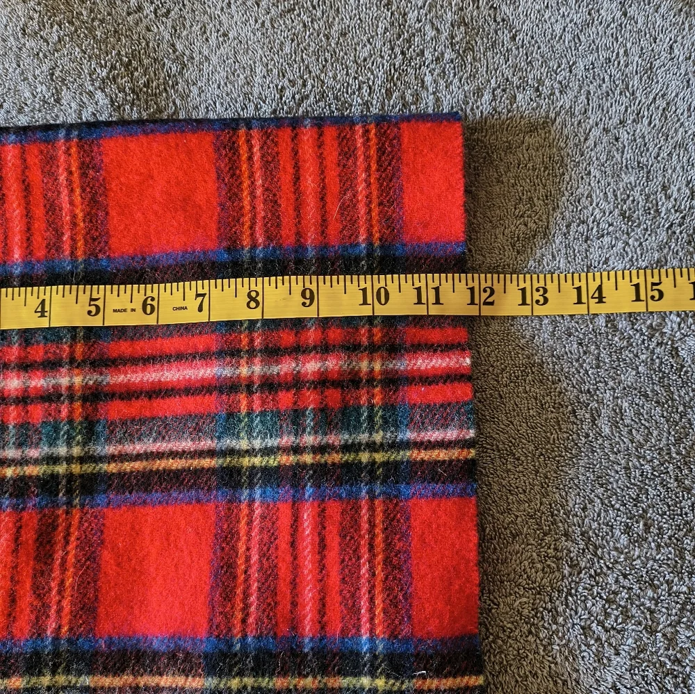 John Hanly Unisex 100% Lambs Wool Plaid Multicolor Scarf Made In Ireland Outdoor